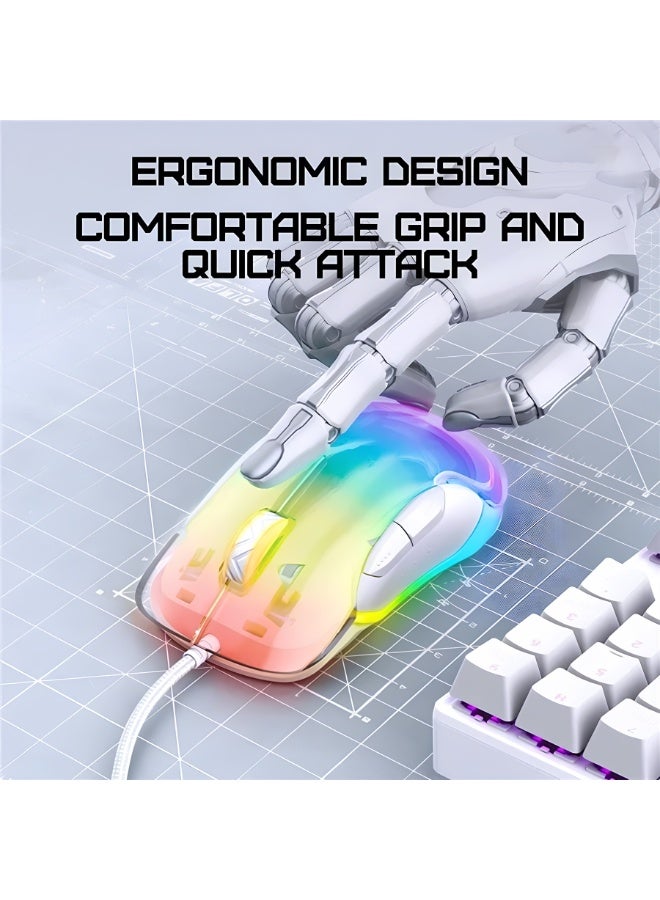 onikuma CW925 RGB Wired eSports Gaming Mouse with Adjustable DPI up to 12800, Lightweight Ergonomic Design, Smart Precision Sensor, Customizable RGB Backlit, Durable Performance for PC Gaming - Image 5